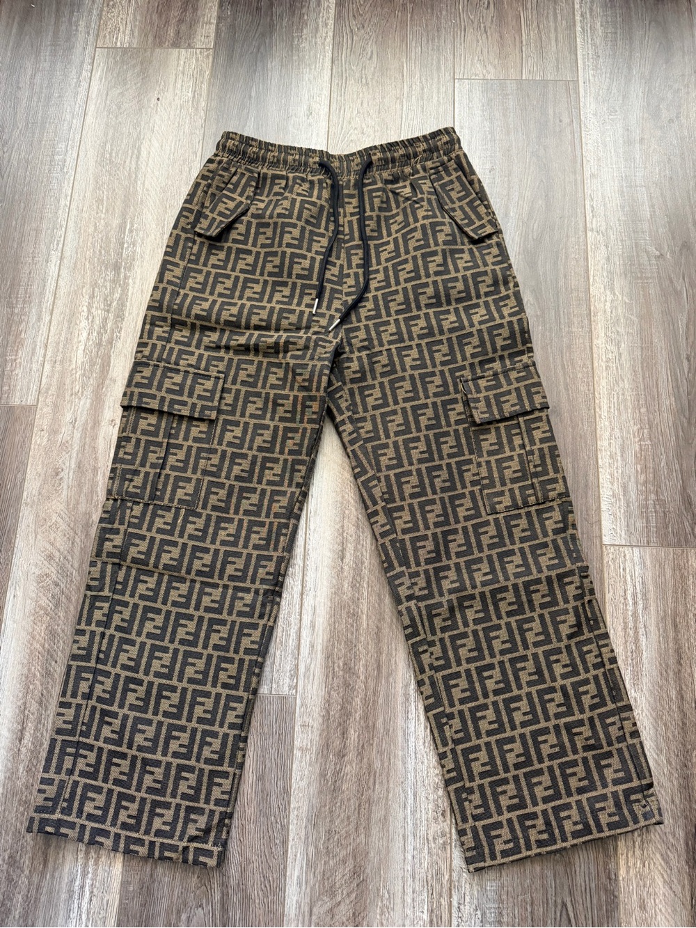 Fendi Brown Monogram Cargo Pants - Brown